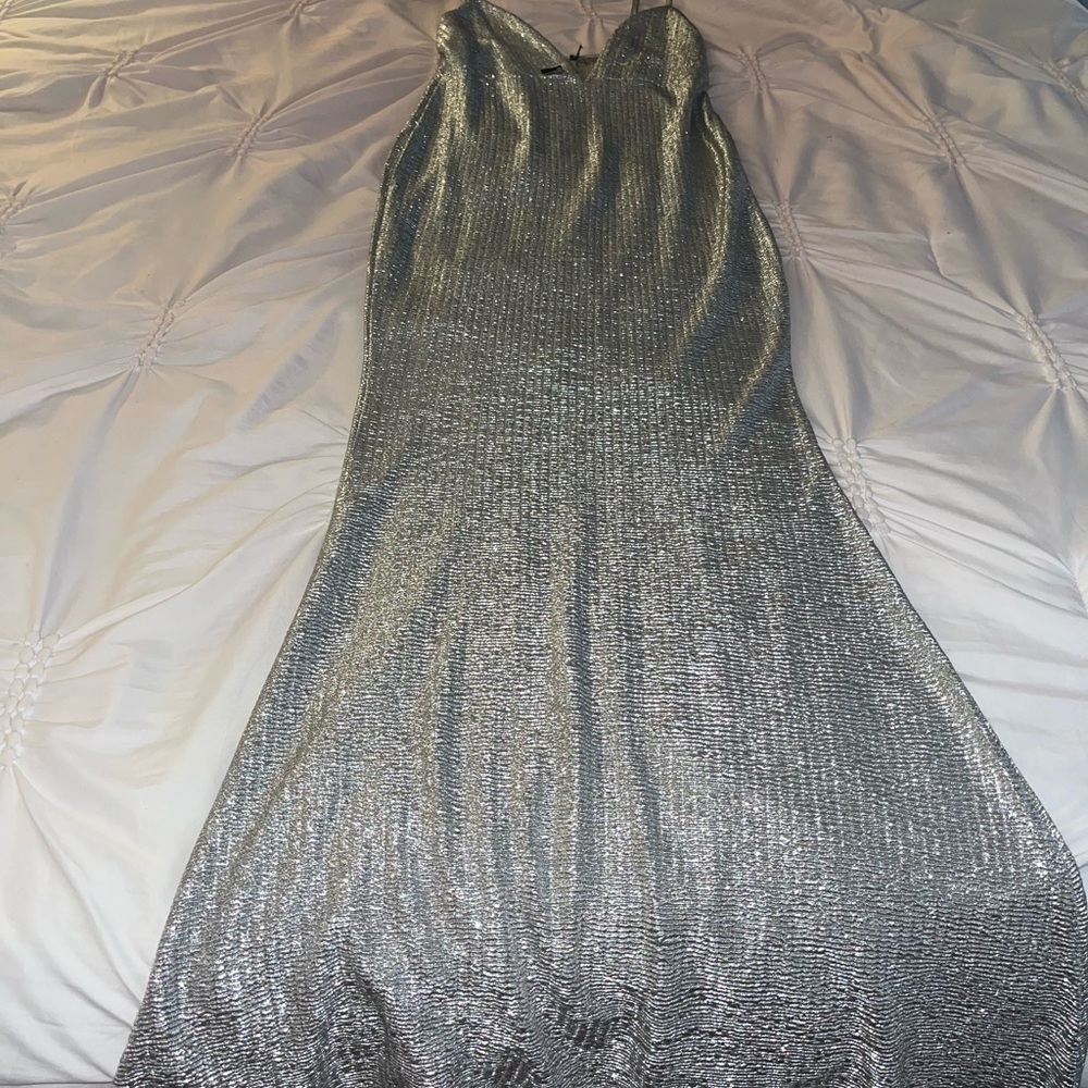 Beautiful silver maxi dress new
